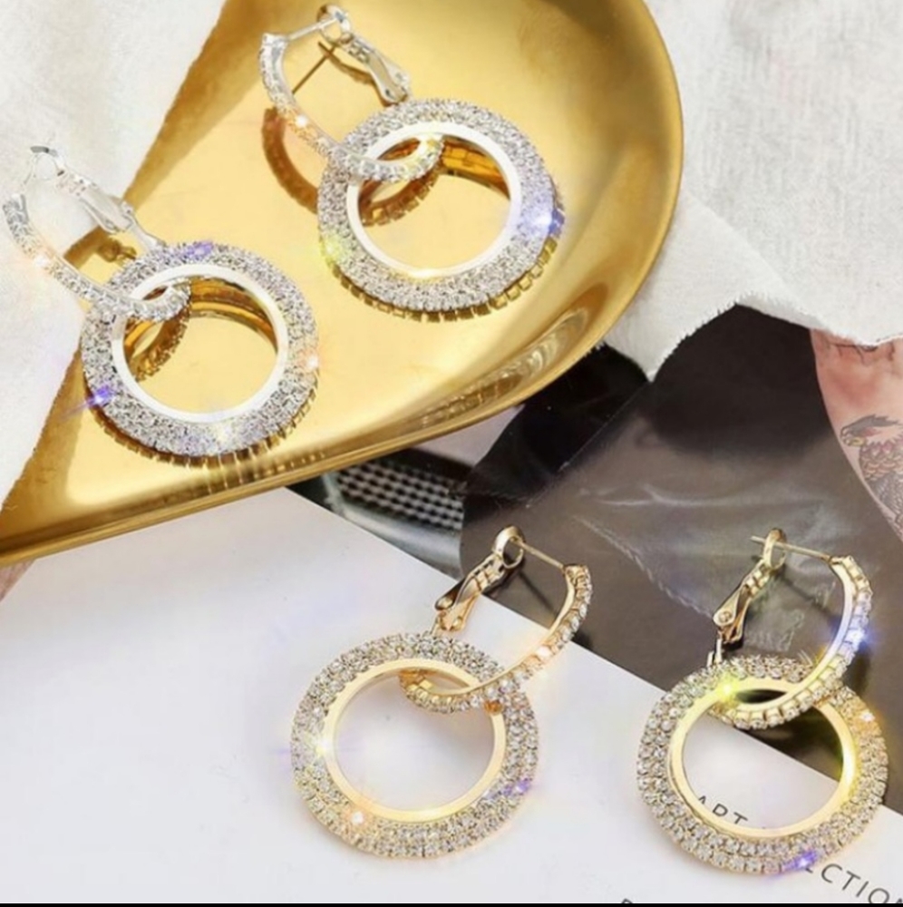 Crystal Double Hoop Earrings